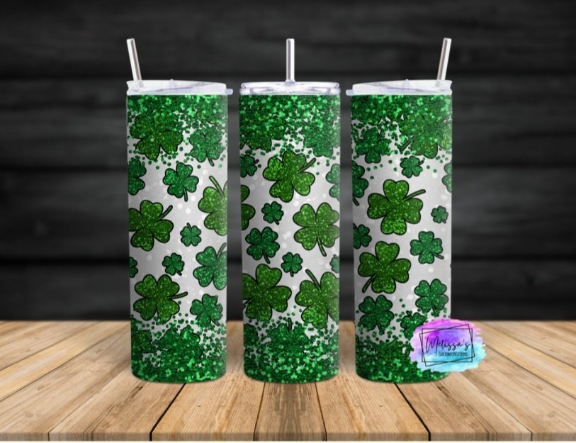 Glitter Shamrocks Tumbler