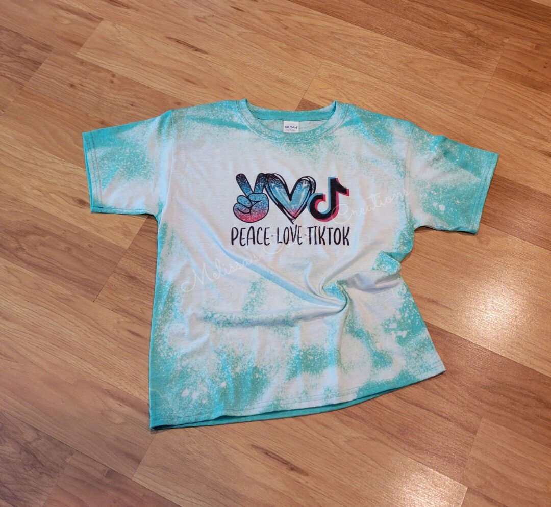 Peace Love Tik Tok Bleached T-Shirt