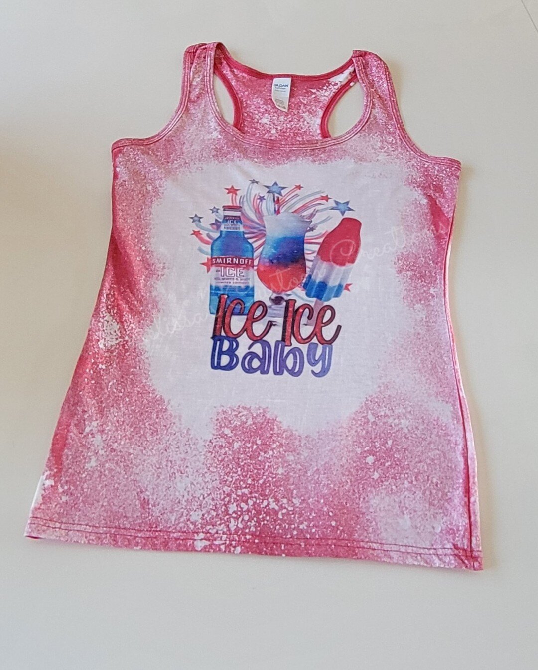 "Ice Ice Baby" Bleached Tank Top