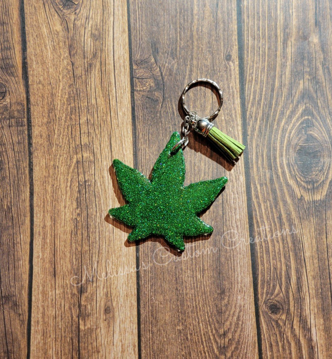 Marijuana Leaf Keychain (READY TO SHIP)