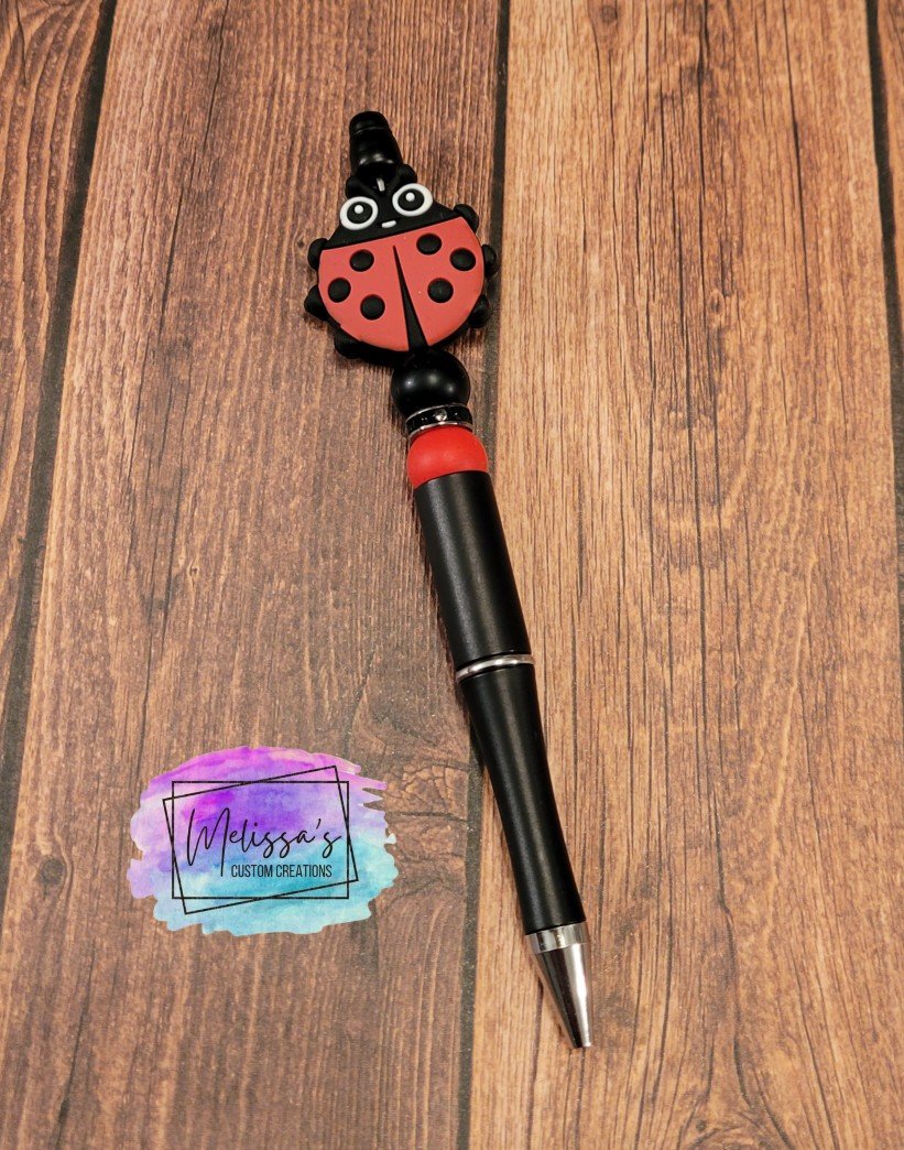 Ladybug Beaded Pen (READY TO SHIP)