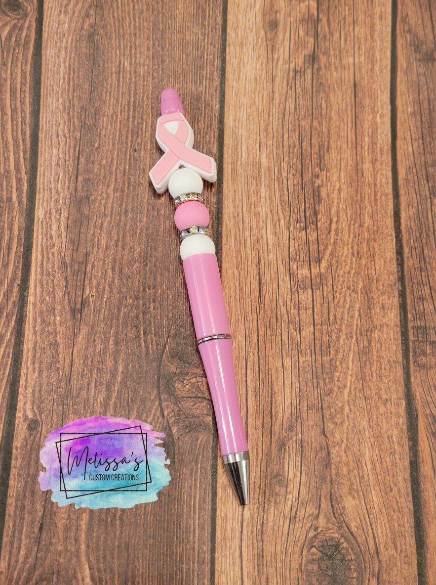 Breast Cancer Awareness Beaded Pen (READY TO SHIP)