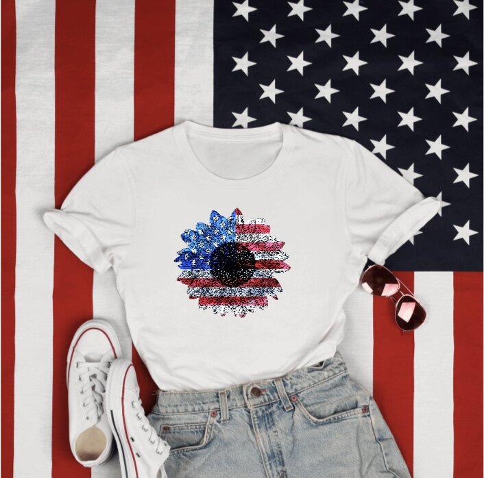 Patriotic Sunflower T-Shirt