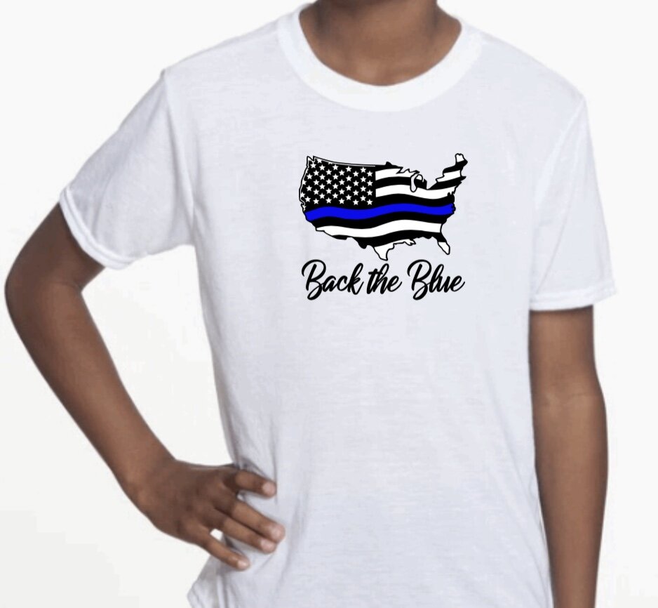 Back the Blue American Flag T-Shirt
