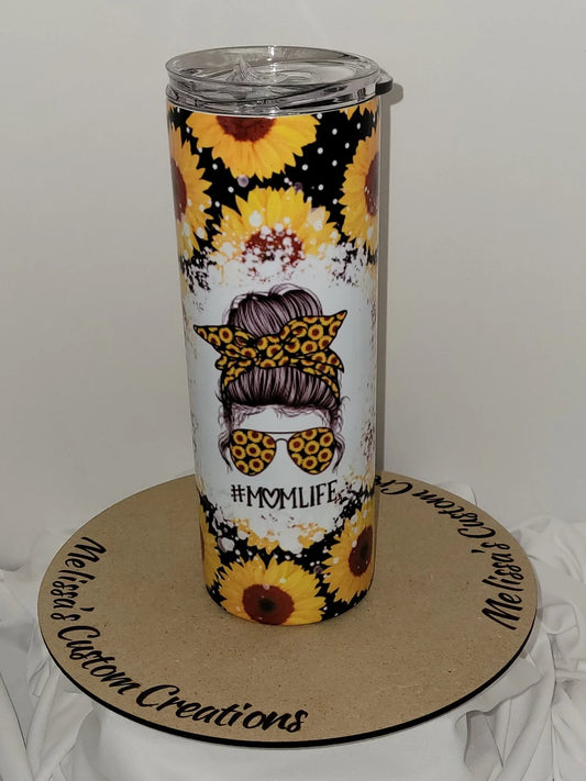 Sunflower Mom Life Tumbler