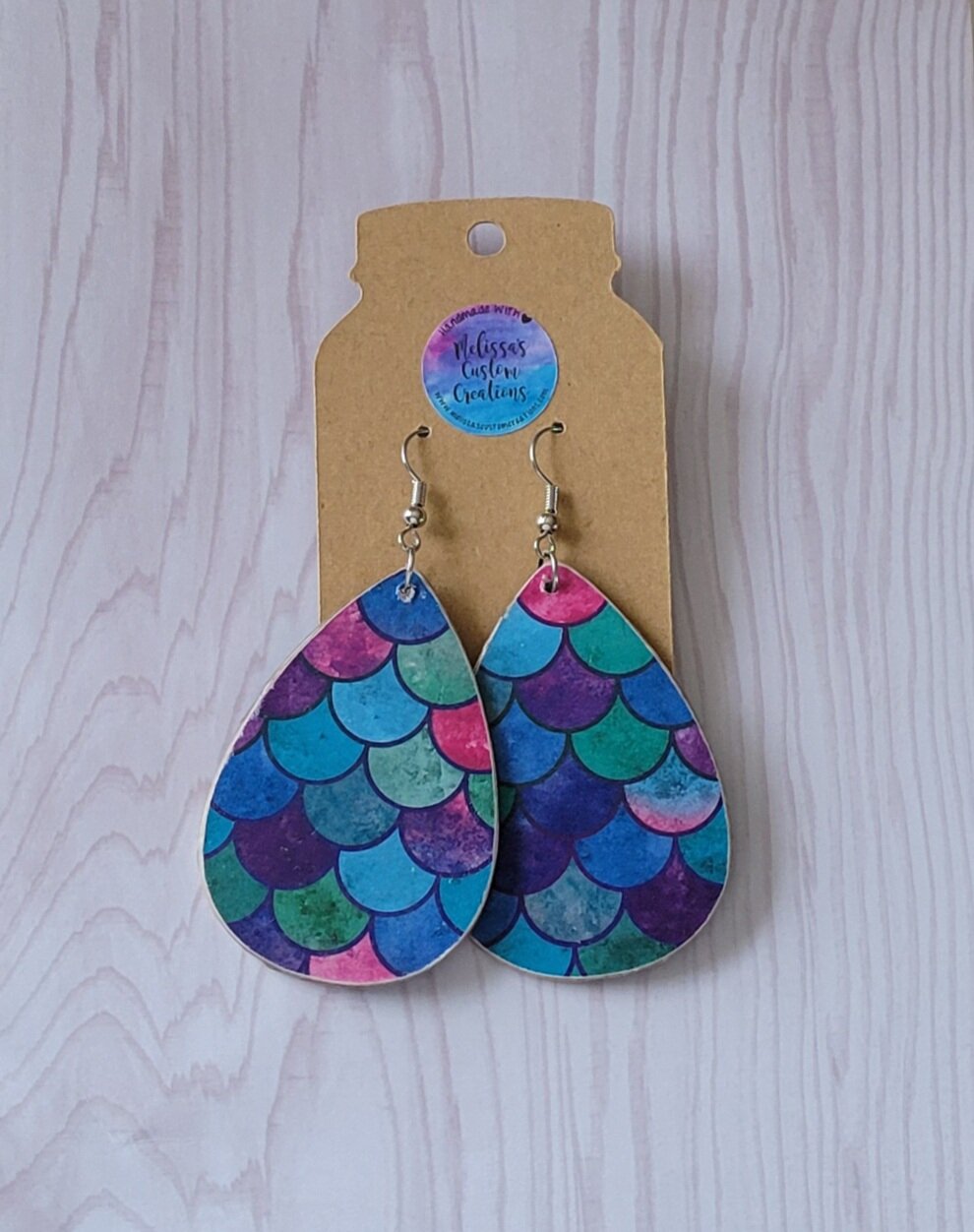 Mermaid Scales Teardrop Earrings (READY TO SHIP)