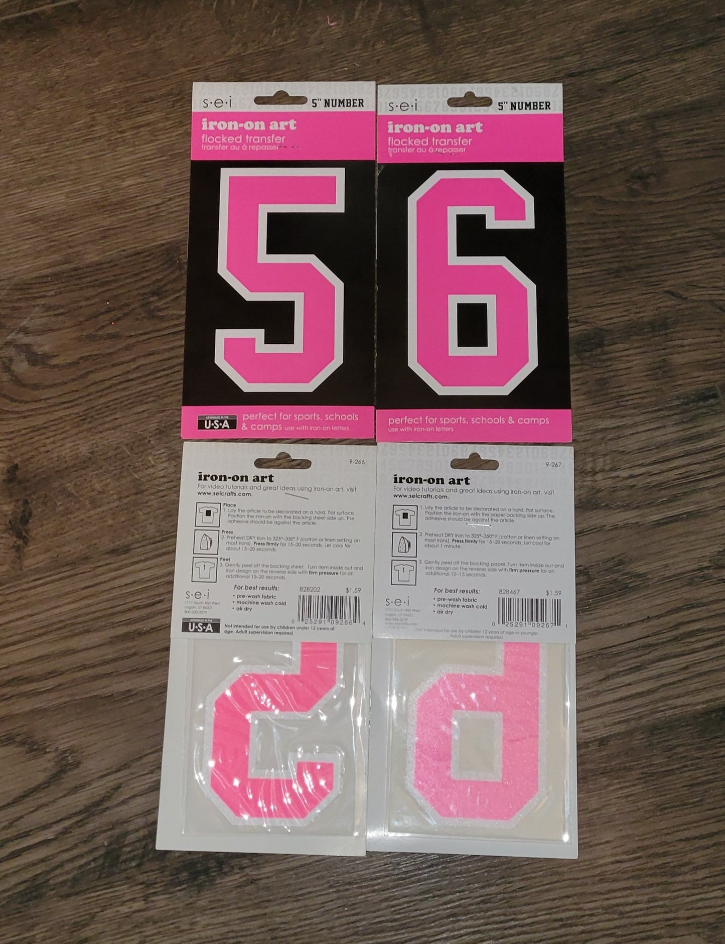 5" Number Flocked Iron-On Transfer (#5 or #6)