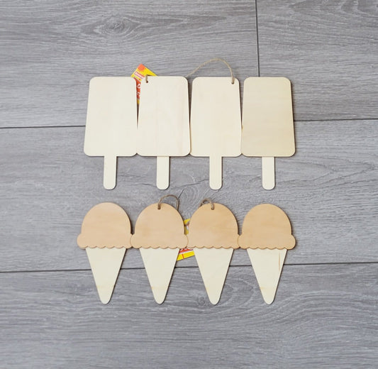 Popsicles/Ice Cream Cones Wood Cutout