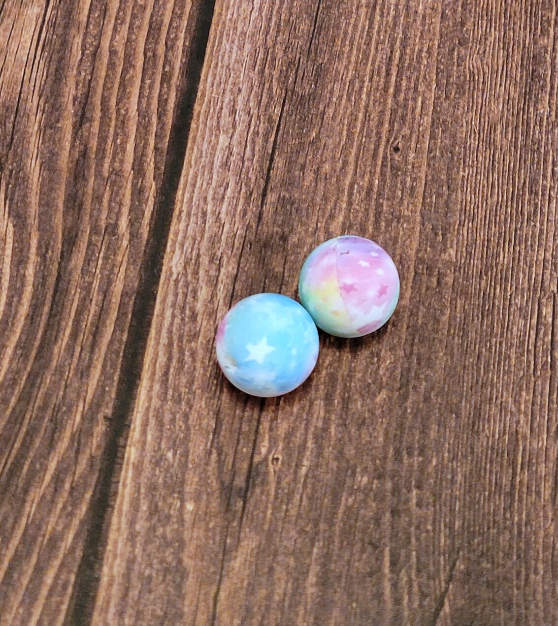 Tie Dye/Stars Silicone Bead