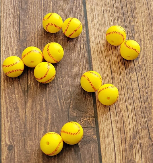 Softball Silicone Bead
