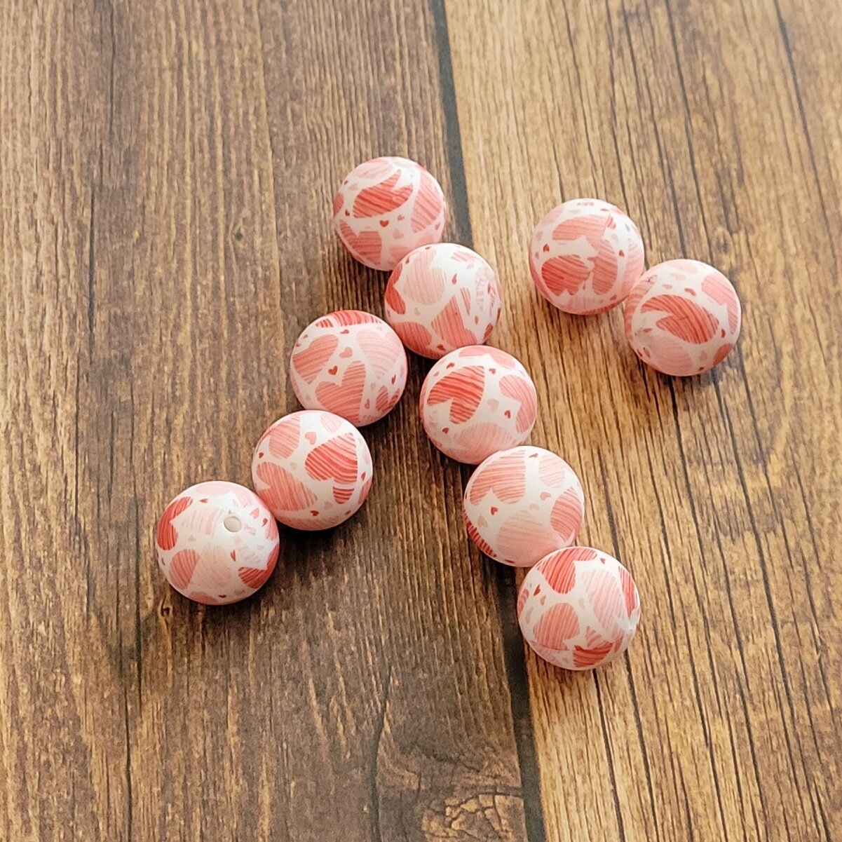 Hearts Silicone Bead