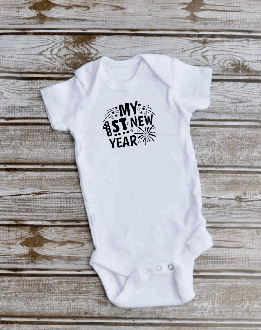 "My 1st New Year" Short Sleeve Bodysuit