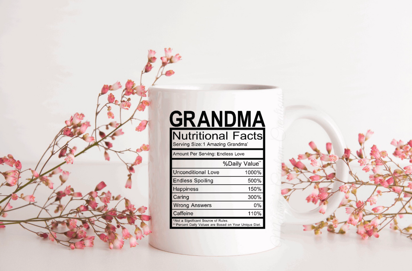 Grandma Nutritional Facts Mug