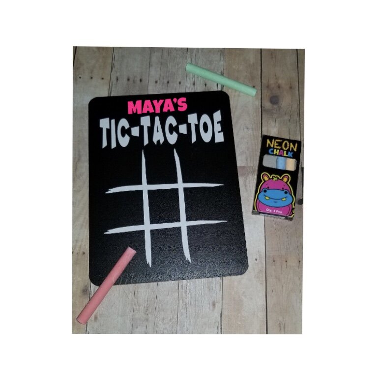 Personalized Tic-Tac-Toe chalkboard