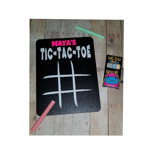 Personalized Tic-Tac-Toe chalkboard