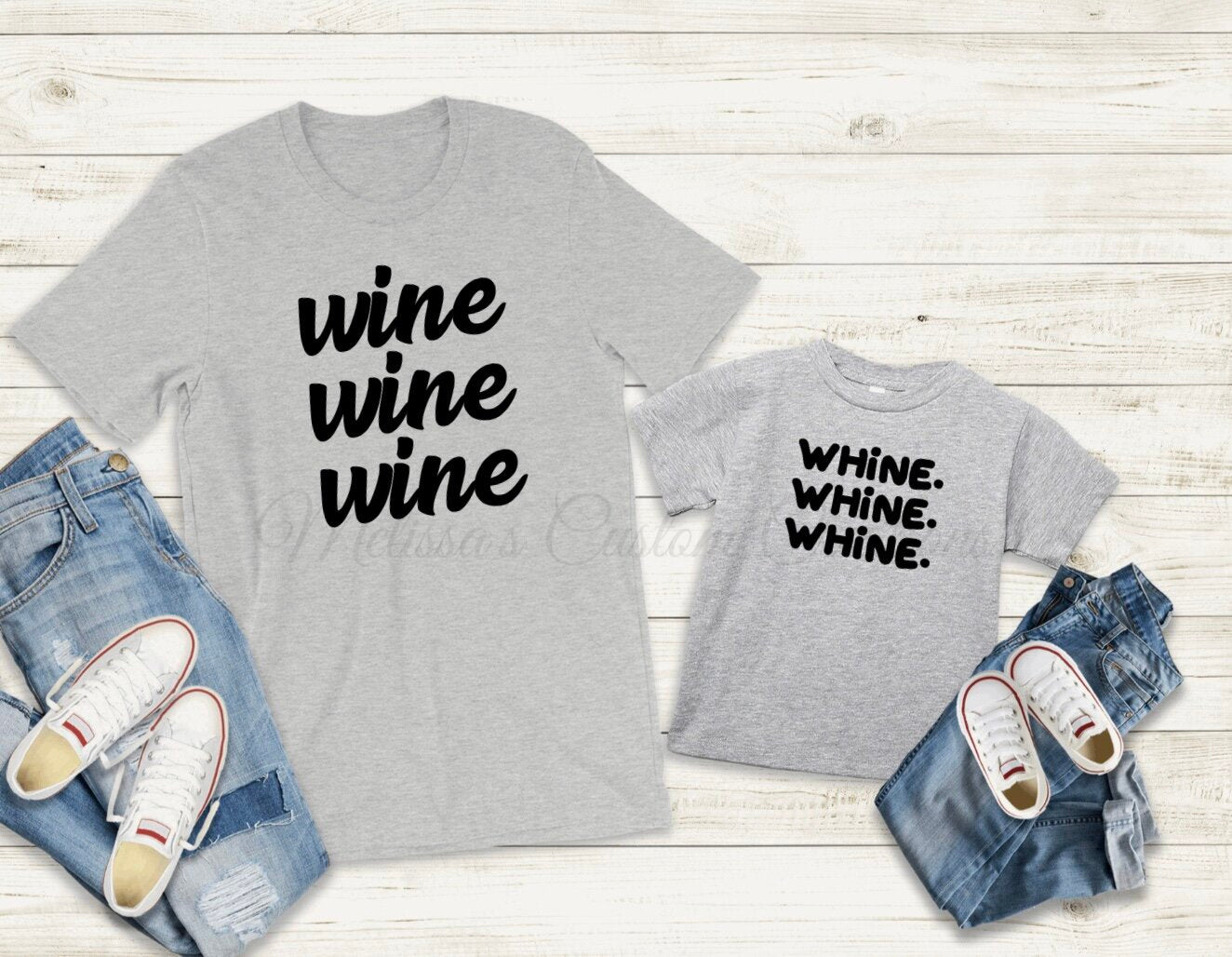 "Wine/Whine" Mommy & Me T-Shirt Set
