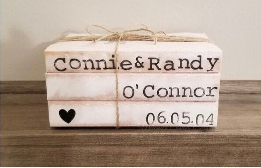 Custom Stamped Book Stack