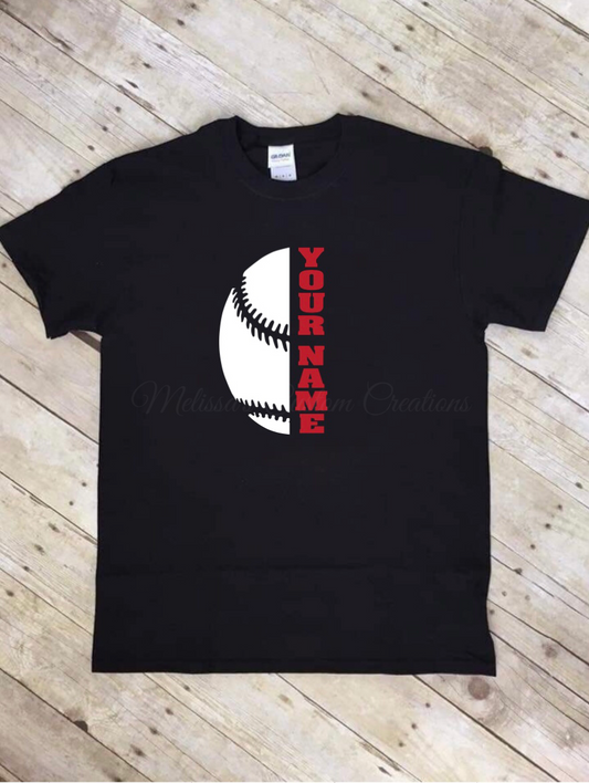 Personalized Baseball T-Shirt (Choose your colors)