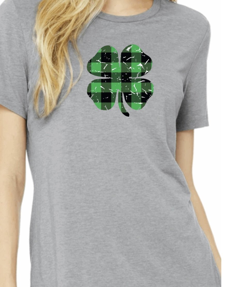 Distressed Plaid Shamrock T-Shirt