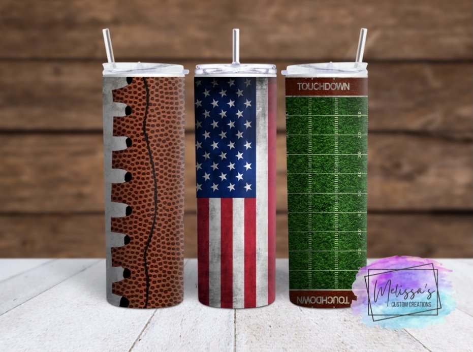 Football/United States Flag Tumbler