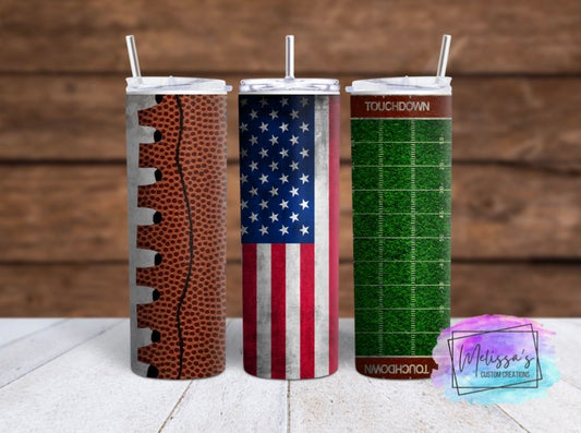 Football/United States Flag Tumbler