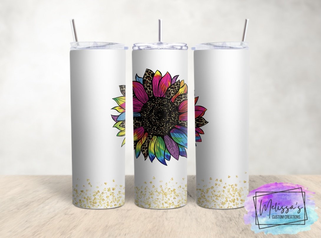 Tie Dye Sunflower Tumbler
