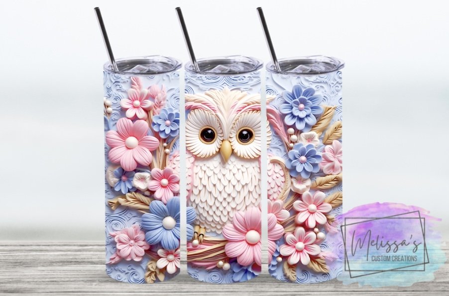 Owl/Flowers Tumbler