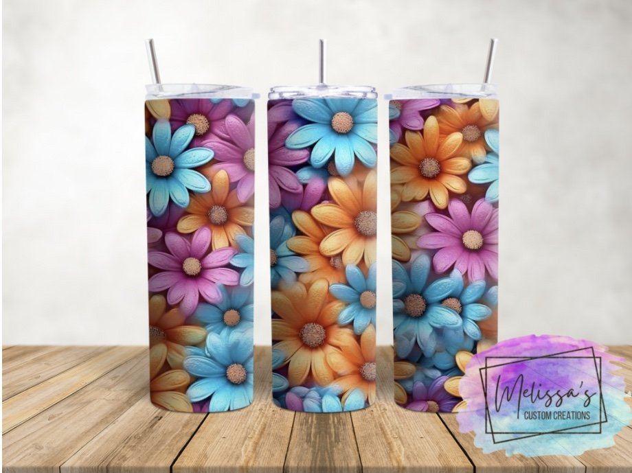 Glitter Daisies Tumbler (3 Designs To Choose From)
