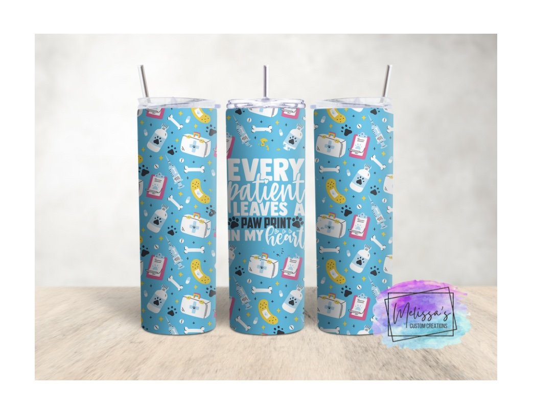 Every Patient Leaves A Pawprint On My Heart Tumbler