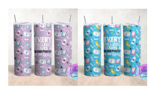Every Patient Leaves A Pawprint On My Heart Tumbler