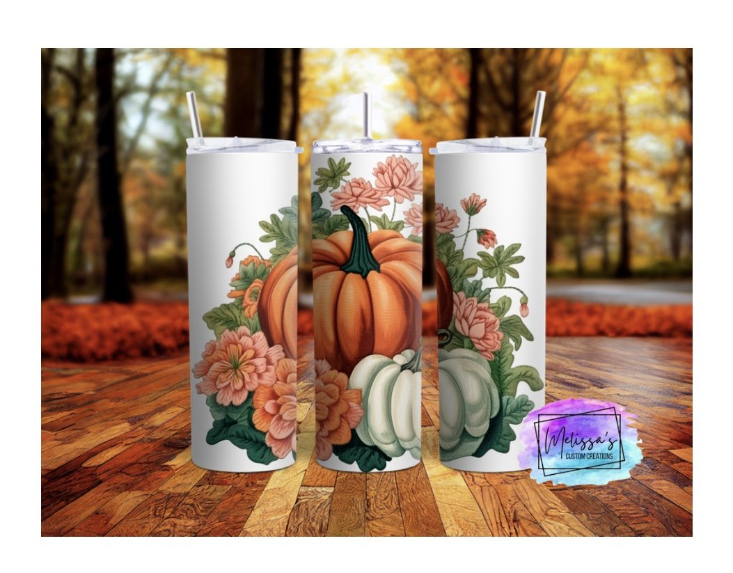 Pumpkins/Flowers Tumbler