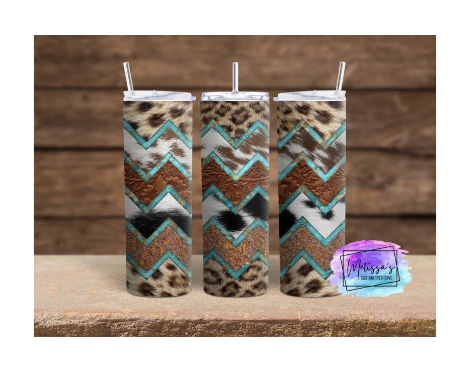 Cowhide/Leopard Chevron Tumbler