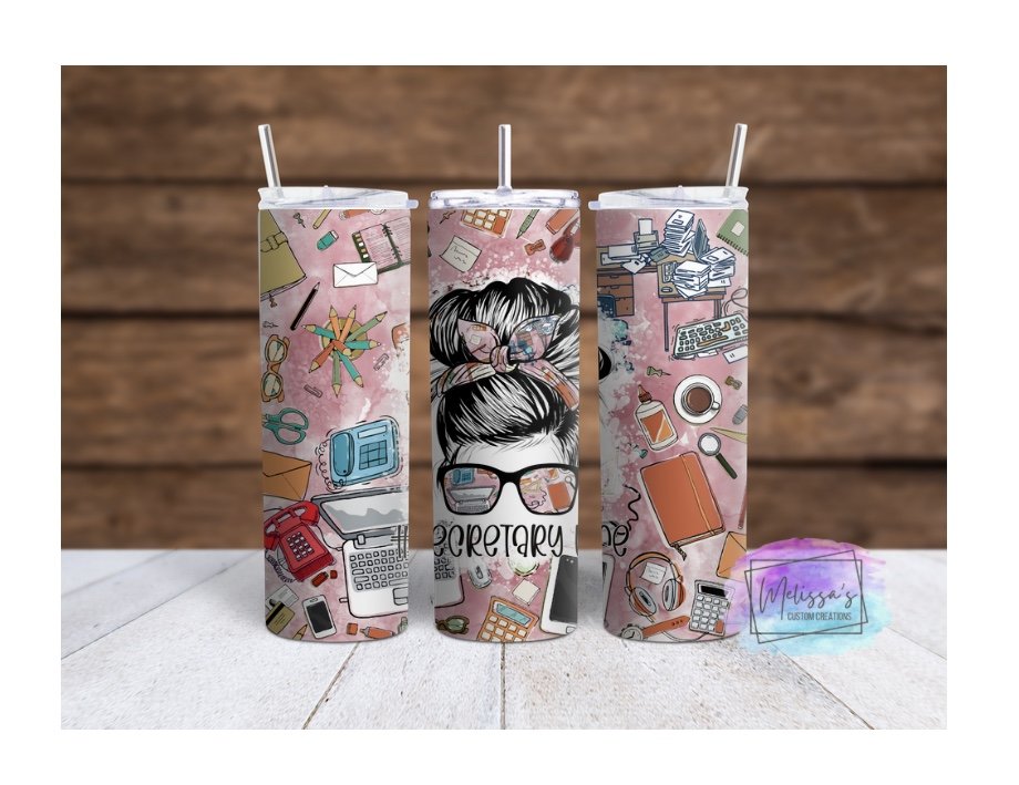 Secretary Life Messy Bun Tumbler