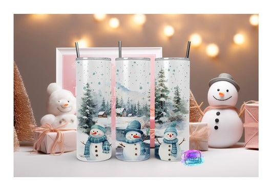 Blue Snowmen Tumbler