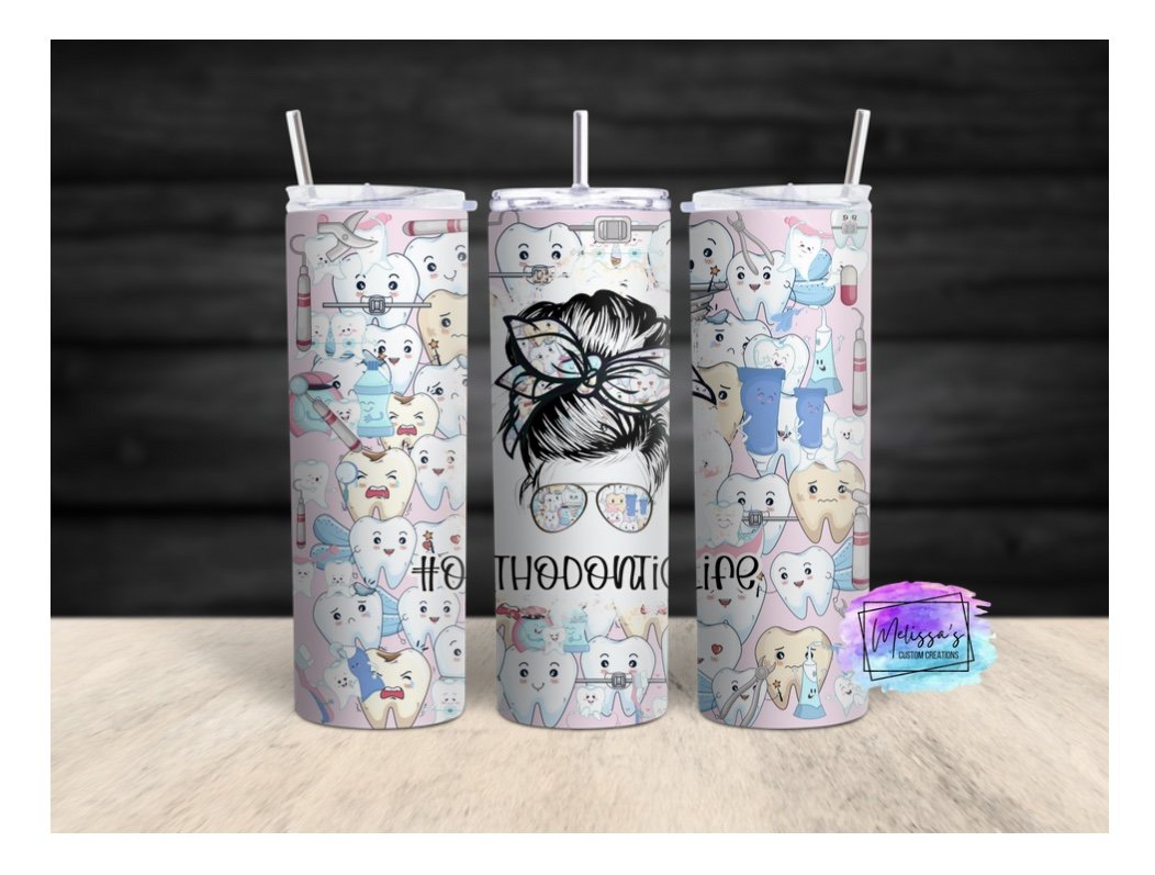 Orthodontic Life Messy Bun Tumbler
