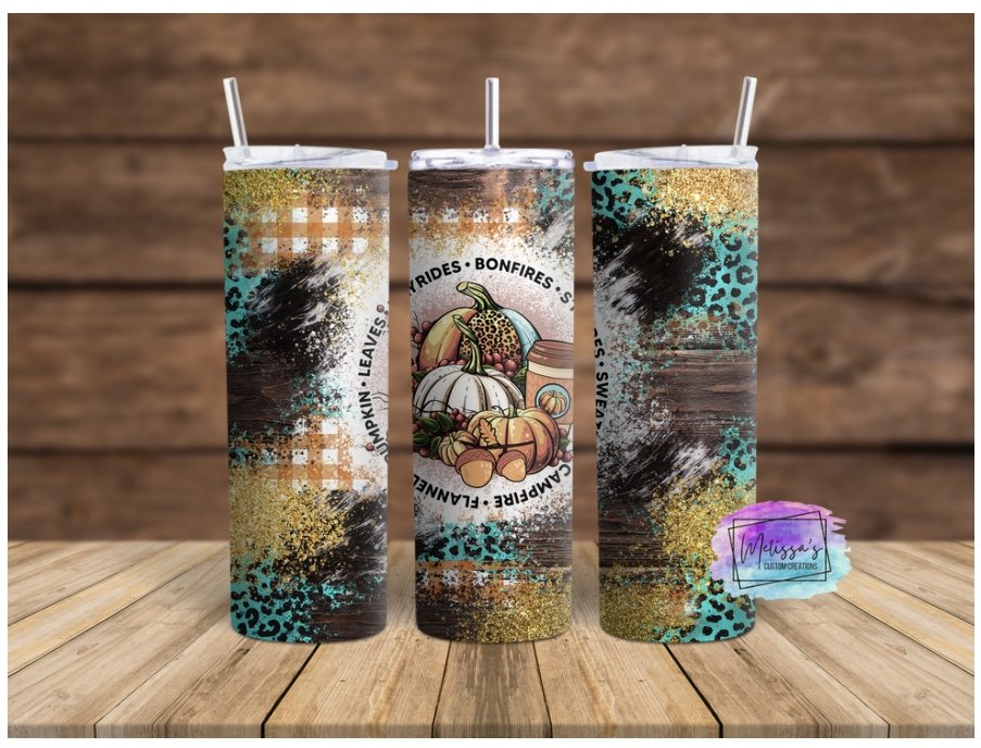 Fall/Autumn Pumpkins Grunge Tumbler