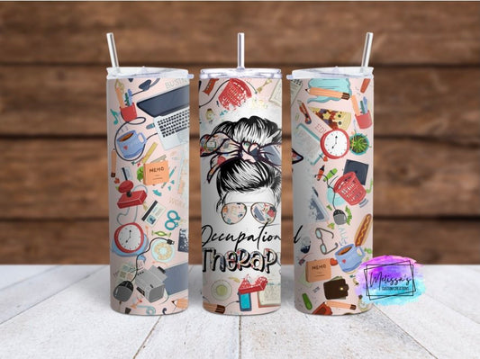 Occupational Therapy Messy Bun Tumbler