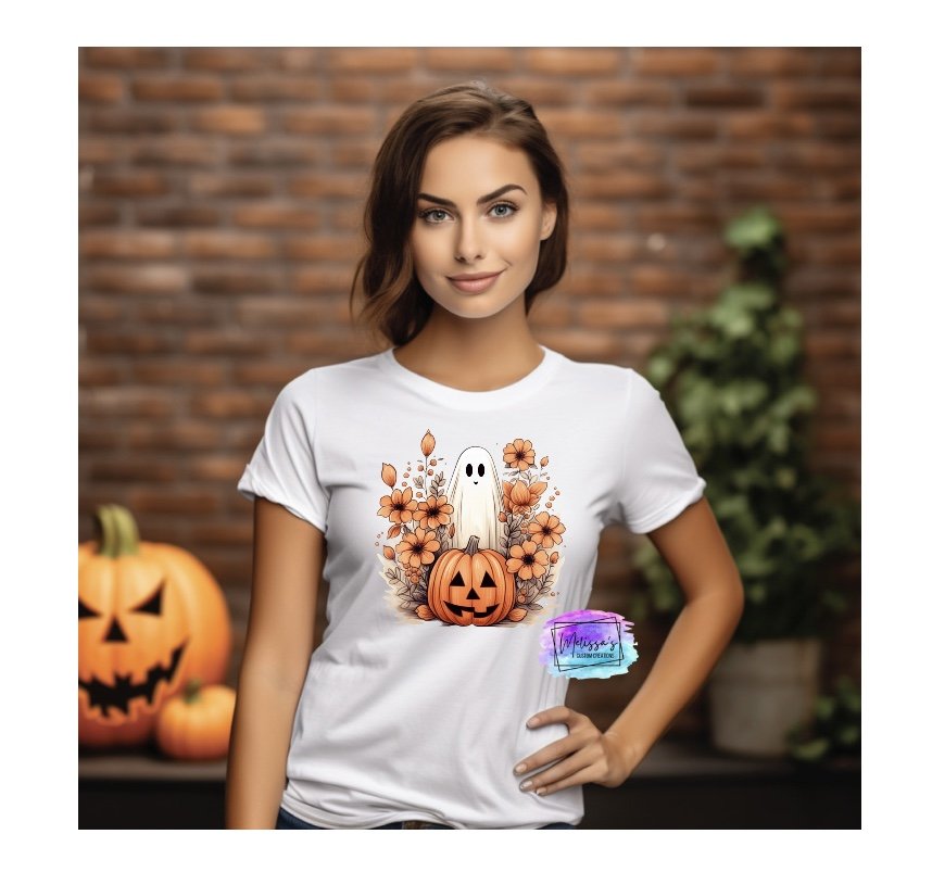 Ghost Pumpkin Floral T-Shirt