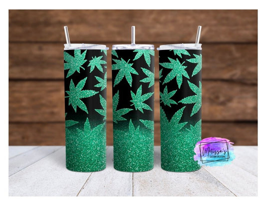 Glitter Weed Tumbler