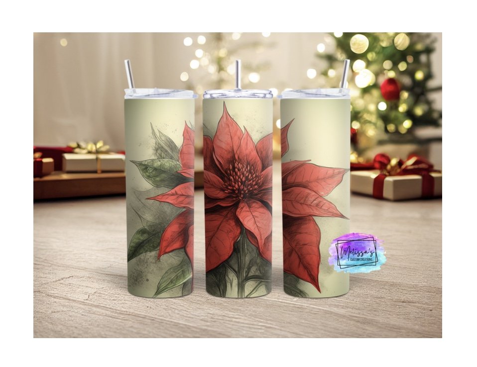 Christmas Poinsettia Tumbler