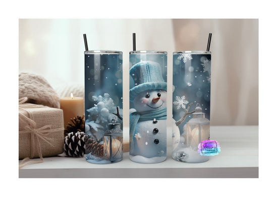 Blue Snowman Tumbler