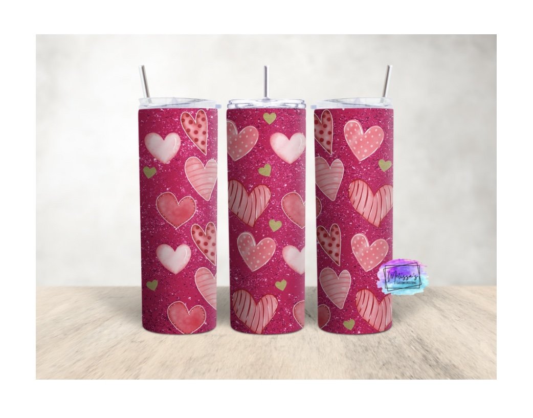 Pink Hearts Tumbler