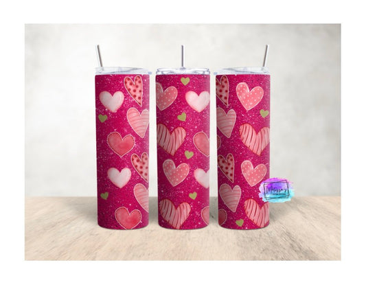 Pink Hearts Tumbler