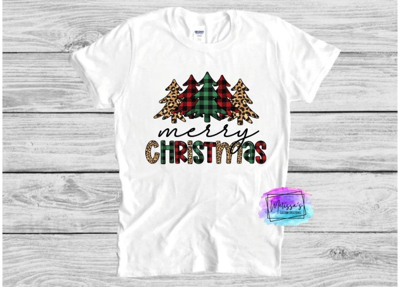 Merry Christmas Buffalo Plaid Trees T-Shirt