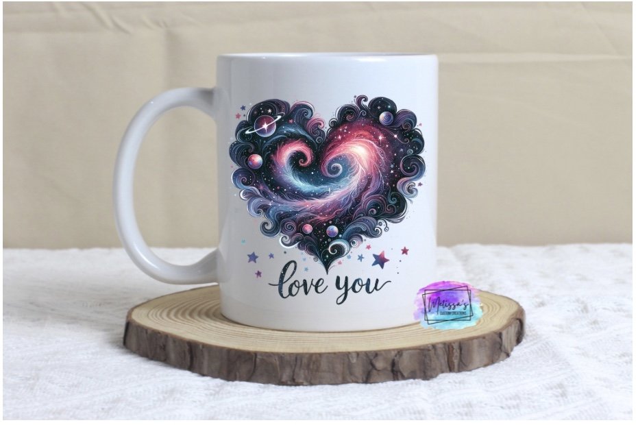 Love You Galaxy Heart Mug