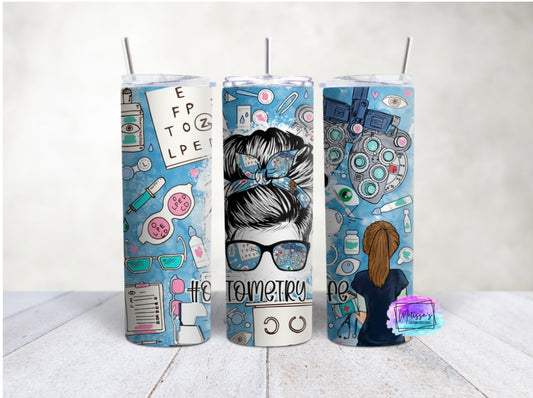 Optometry Life Messy Bun Tumbler