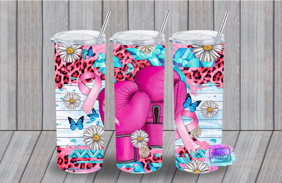 Breast Cancer Boxing Gloves Tumbler
