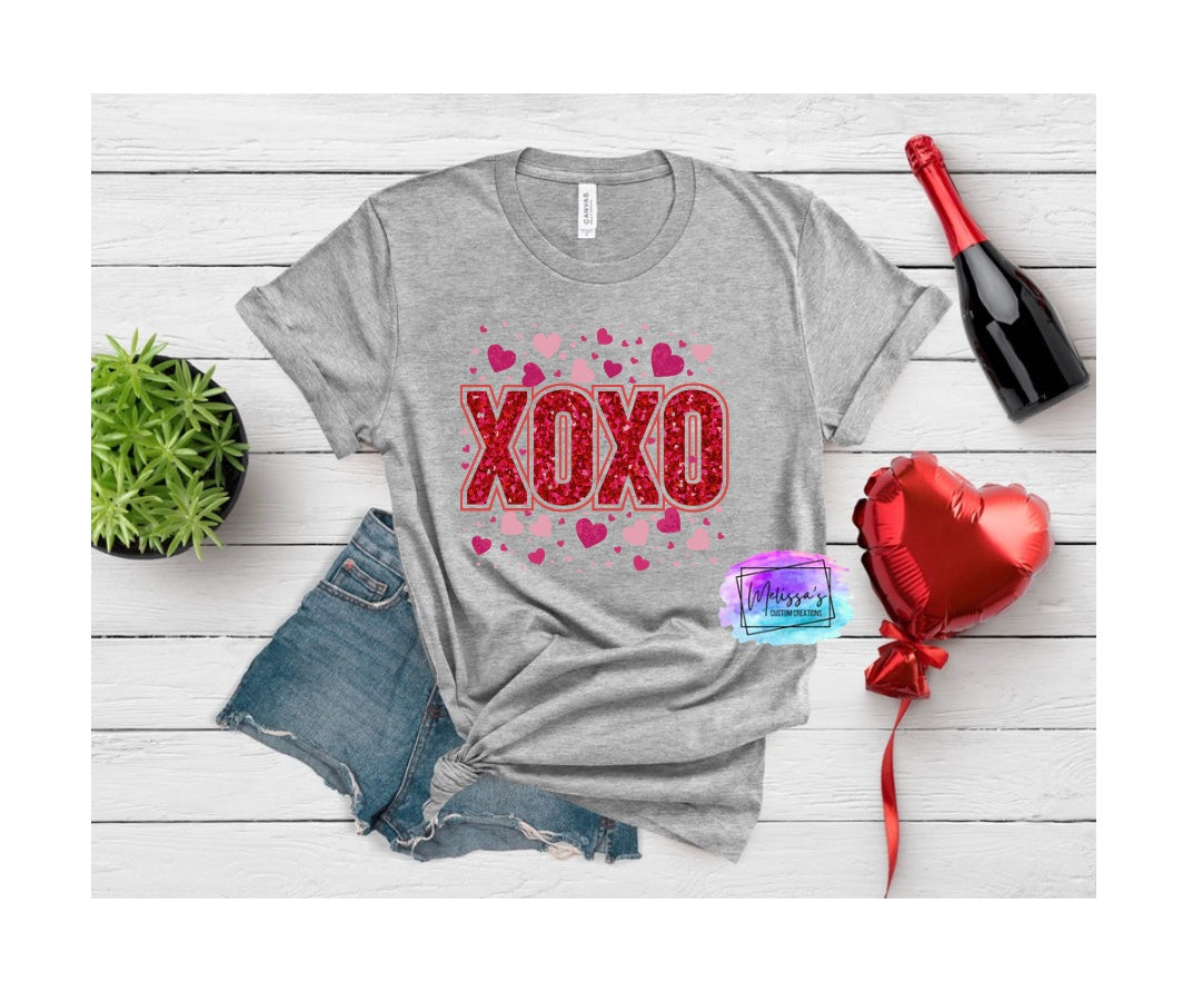 XOXO Glitter Hearts T-Shirt