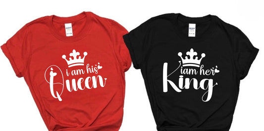 I Am His Queen/ I Am Her King T-Shirt (Choose your colors)