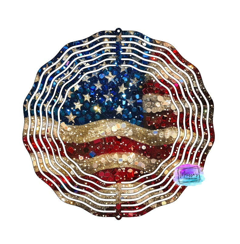 American Flag Wind Spinner